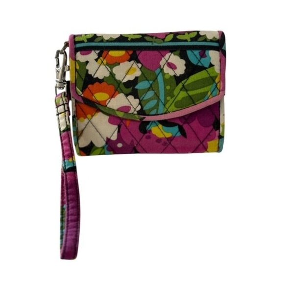 Vera Bradley Va Va Bloom Print Retired Pattern Trifold Wristlet Wallet Flap Snap - Picture 1 of 8